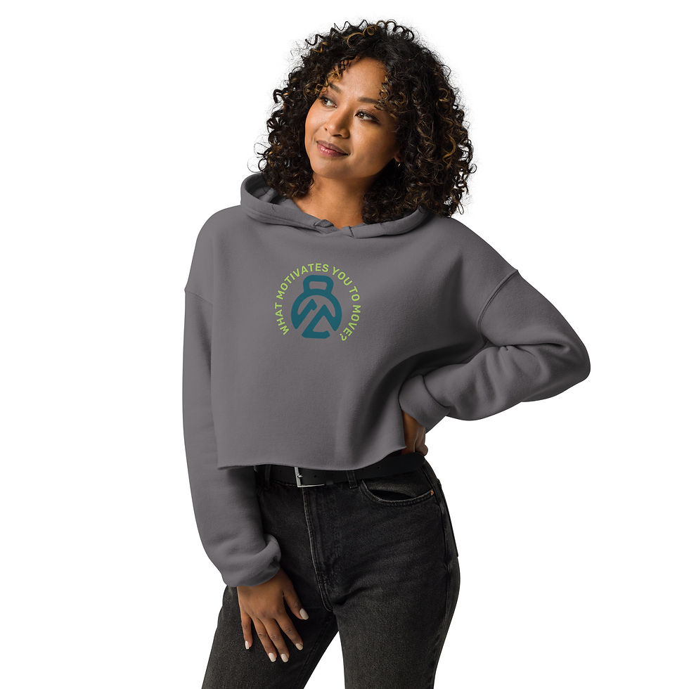 Thumbnail: Crop Hoodie - What Motivates You To Move? (multiple colors)