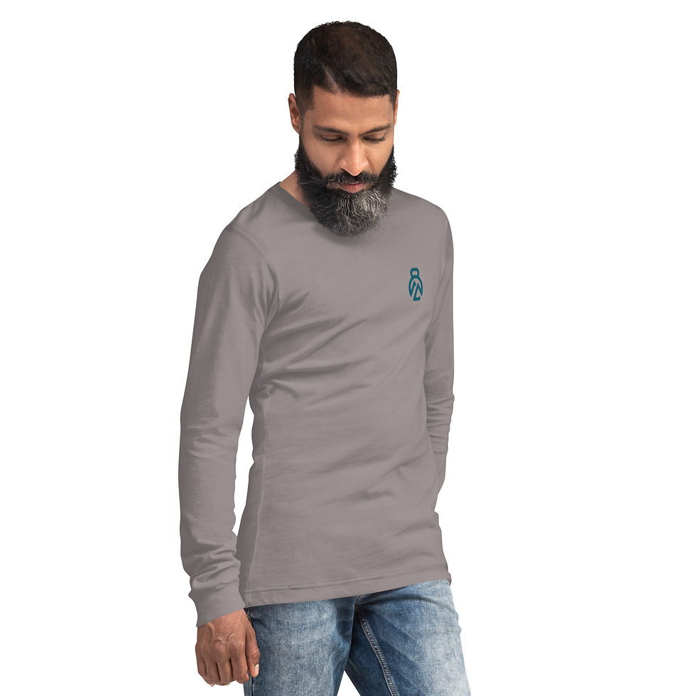 Thumbnail: Unisex Long Sleeve Tee - Blue Kettlebell Logo (multiple colors)