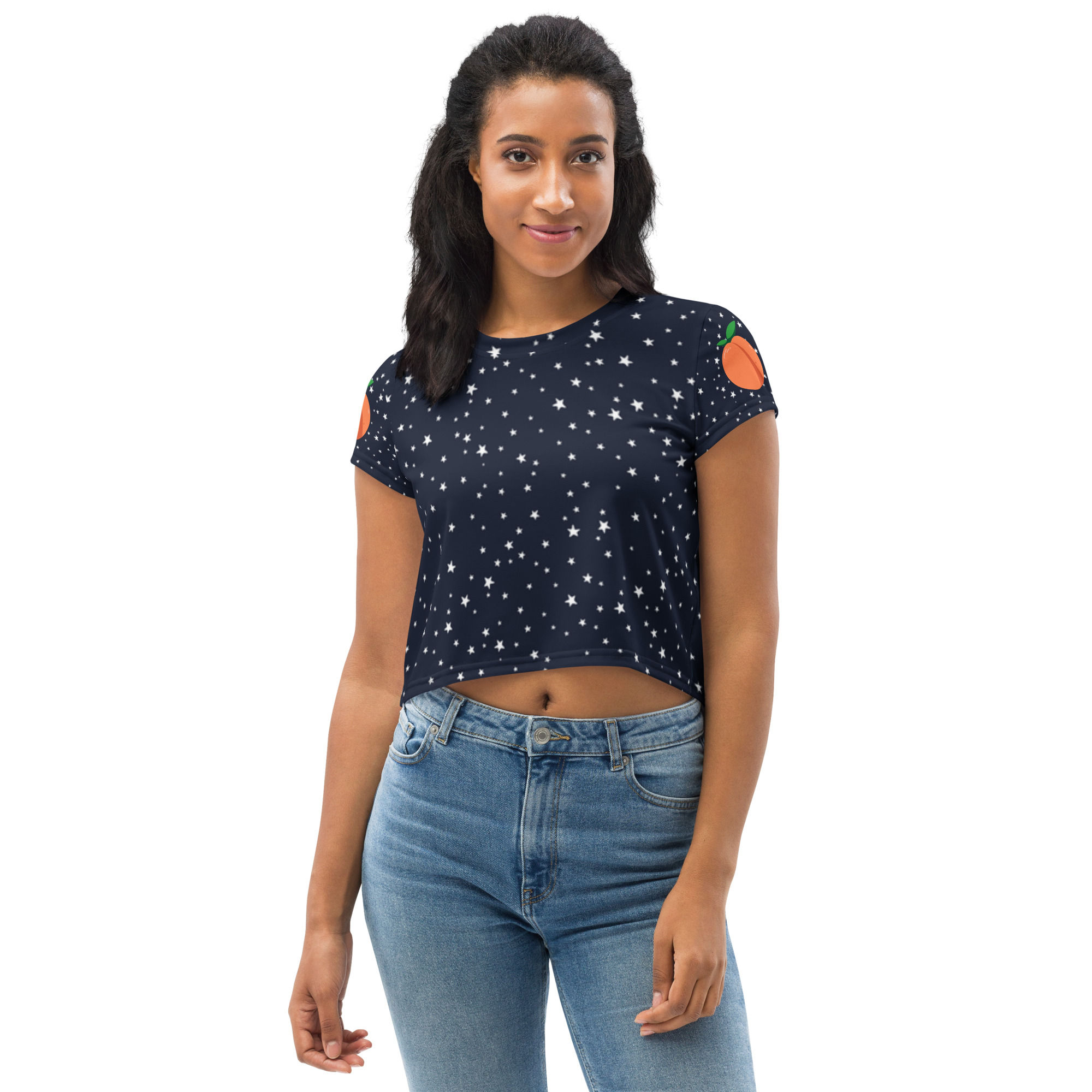 PEACHY STARS All-Over Print Crop Tee