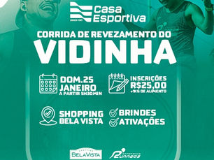 Treinão de Revezamento do Vidinha acontece no dia 25 de janeiro
