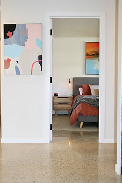 polished concrete bedroom