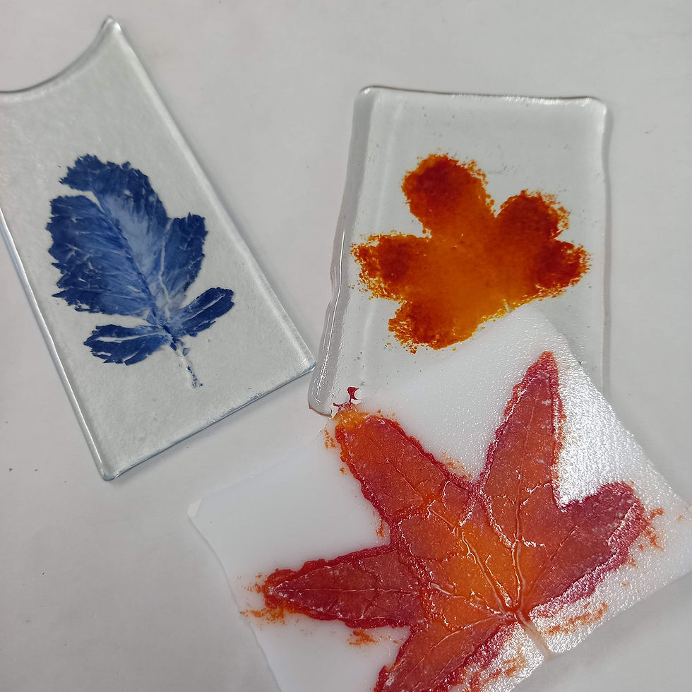 Thumbnail: GLASS LEAVES. One day fusing Taster