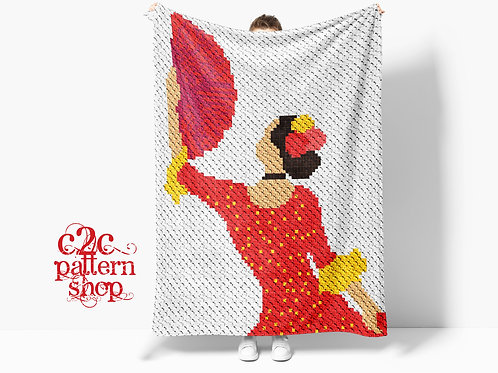 C2C Flamenco Dancer Crochet Pattern / C2C Graphgan / C2C Crochet ...