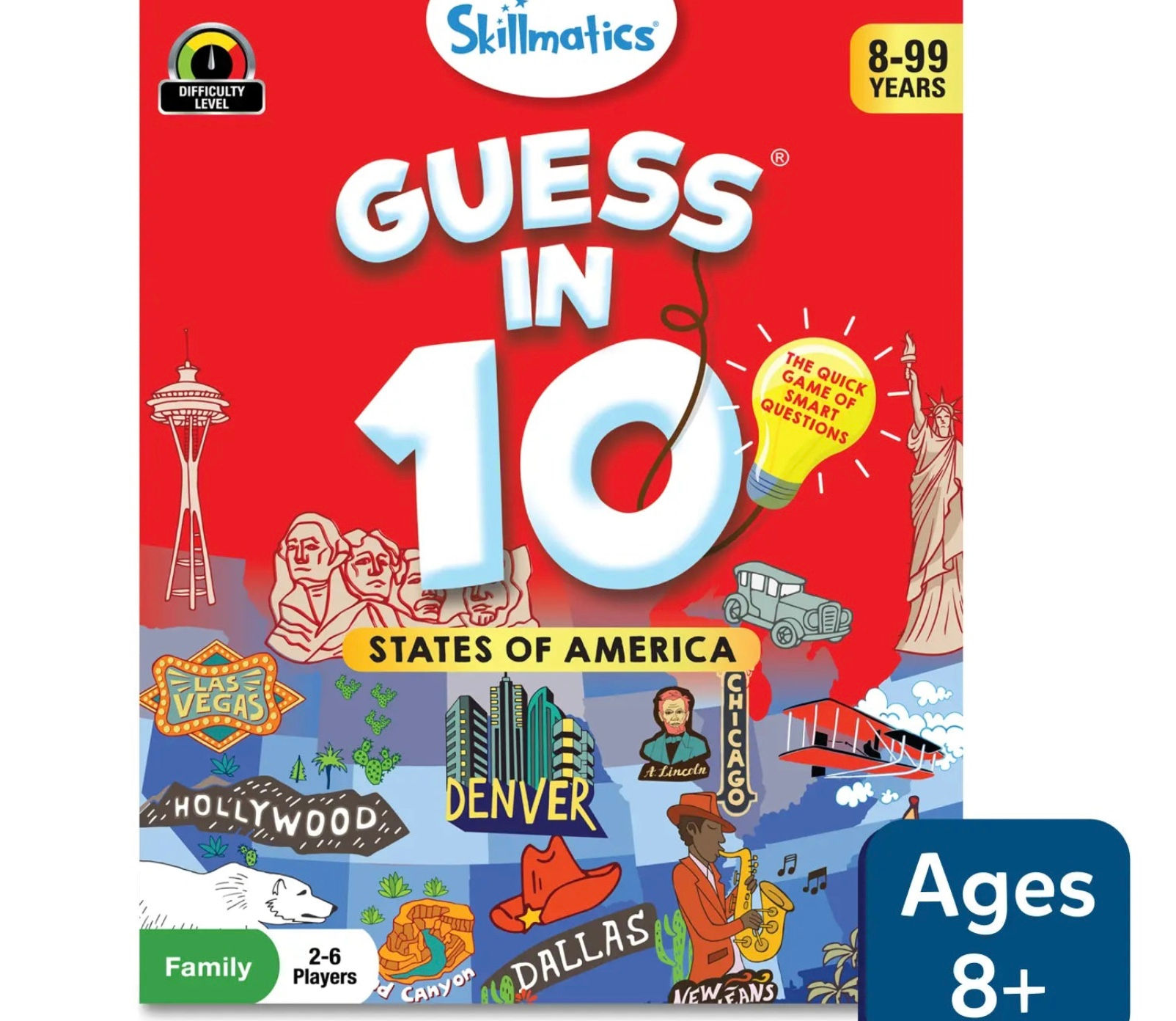 Guess in 10: States Of America | Trivia card game (ages 8+)