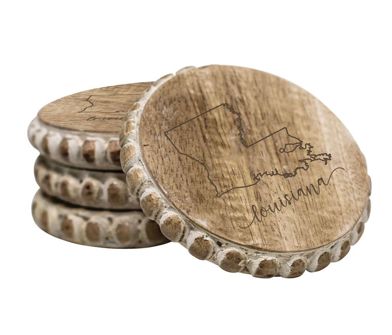 Louisiana Beaded Edge Coasters