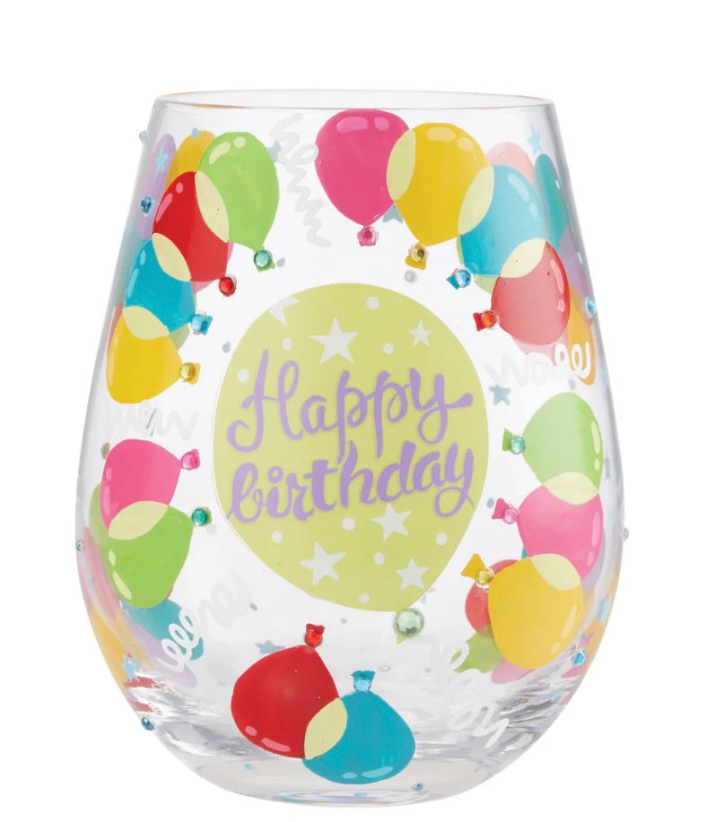 BirthdayBalloons Stemless Wine Glass 20oz