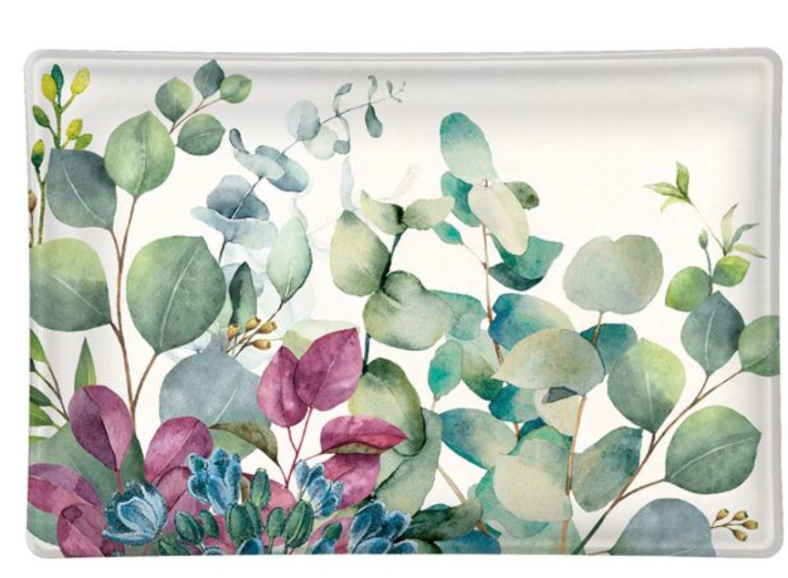 Eucalyptus & Mint Rectangular Glass Soap Dish