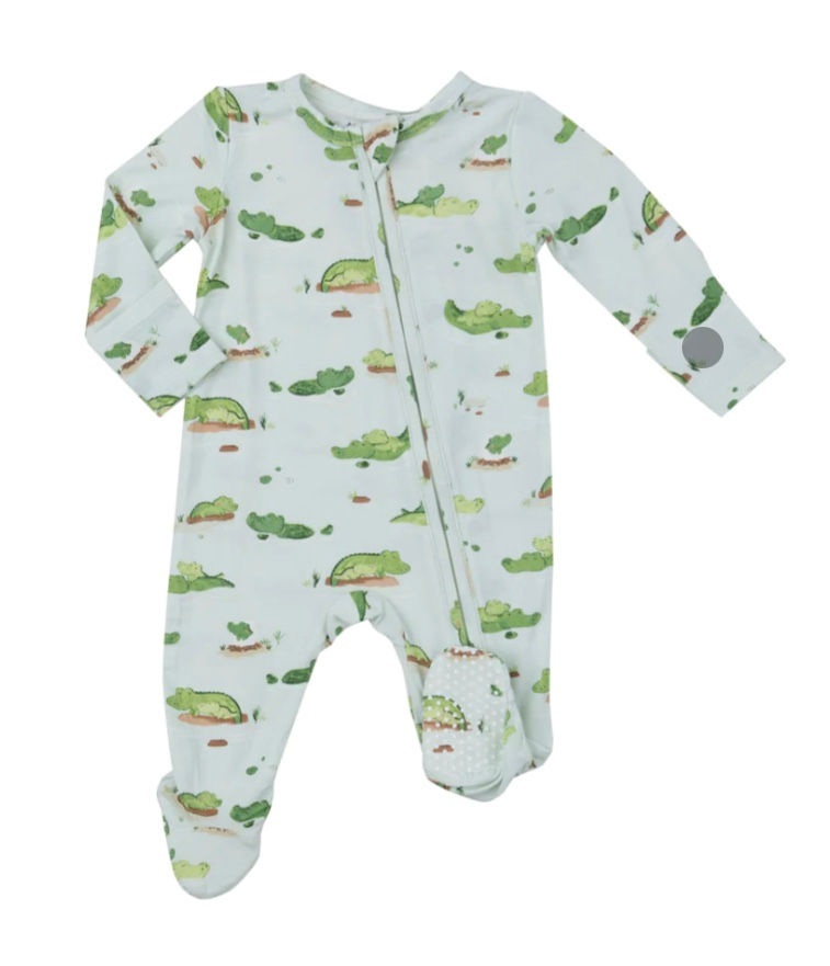 2 WAY ZIPPER FOOTIE - ALLIGATORS