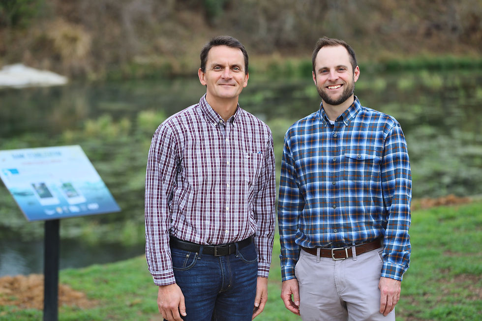 Ed Oborny and Lucas Bare at the San Marcos River
