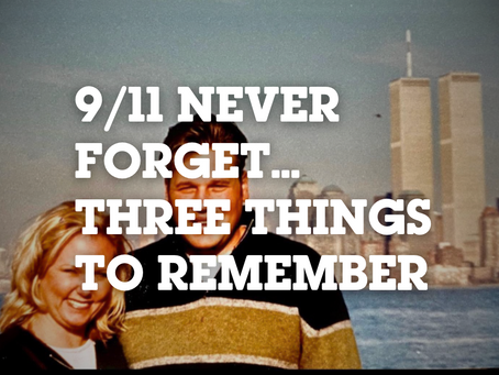 The Hamiltons in front of the Twin Towers 1998
