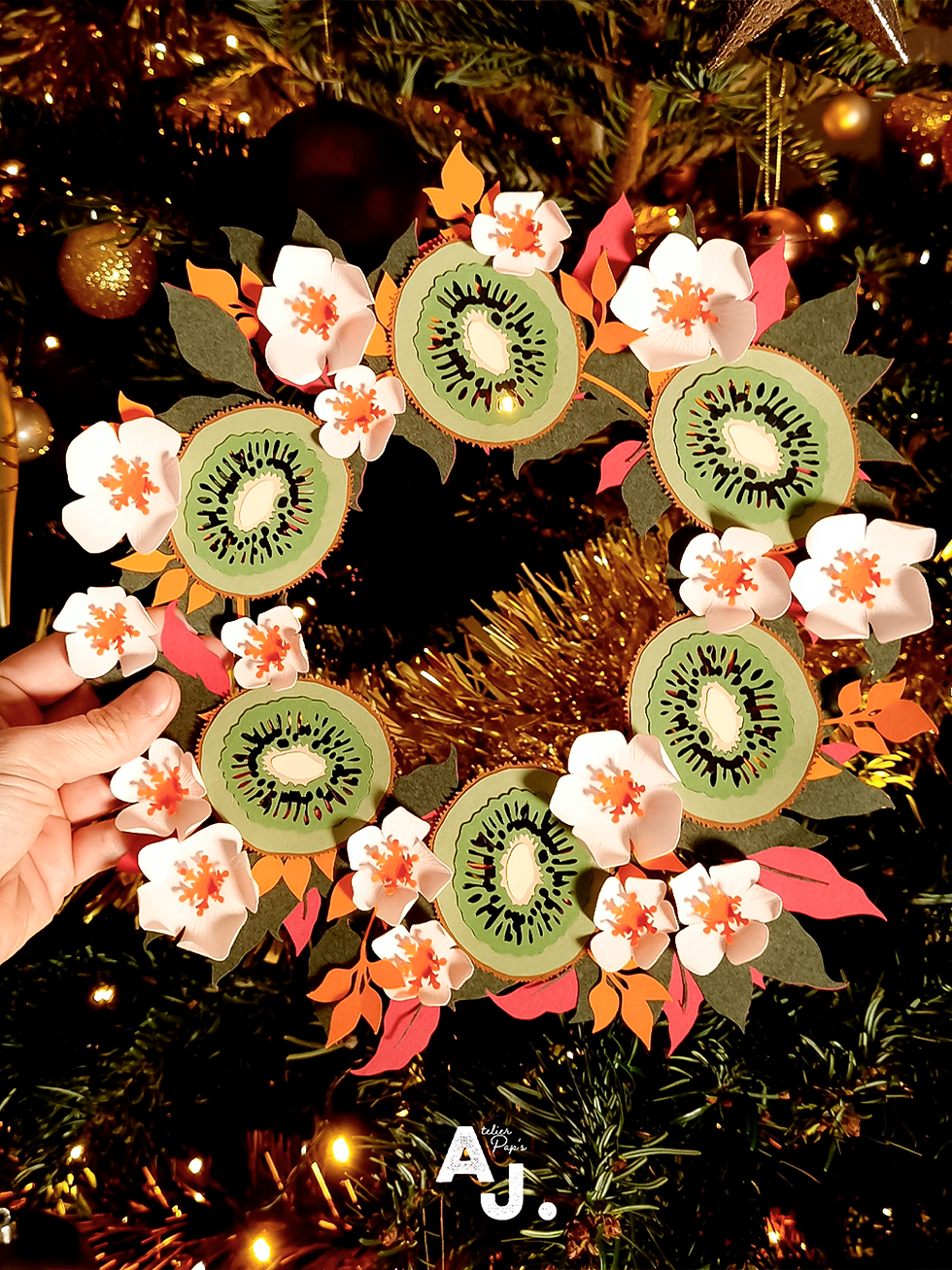 Couronne Kiwi - Création Artisanale ©Audrey Jouve