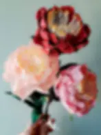 Pivoines charme en papier découpé
