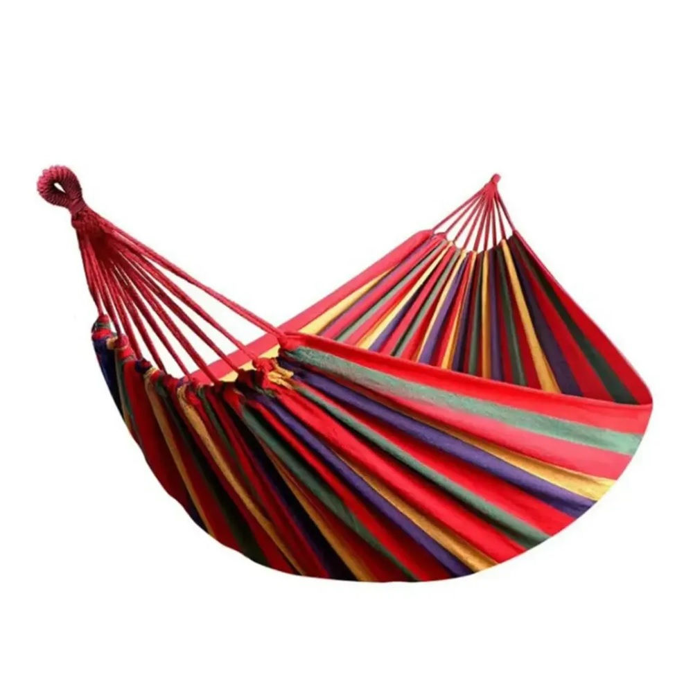 Hamaca Lona Rayas Multicolor Portátil Camping Terraza