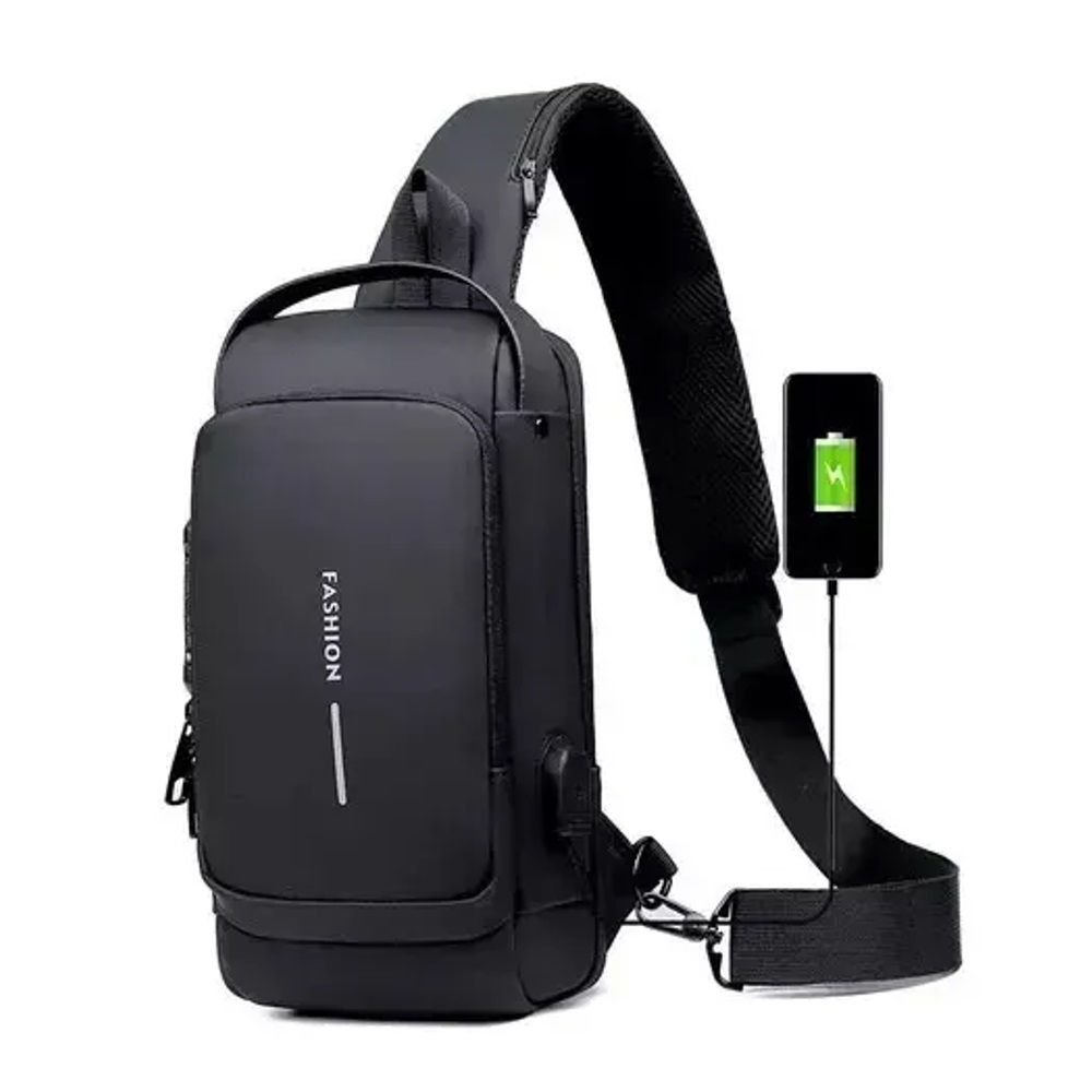 Bolso Pechera Antirrobo Impermeable con Puerto USB