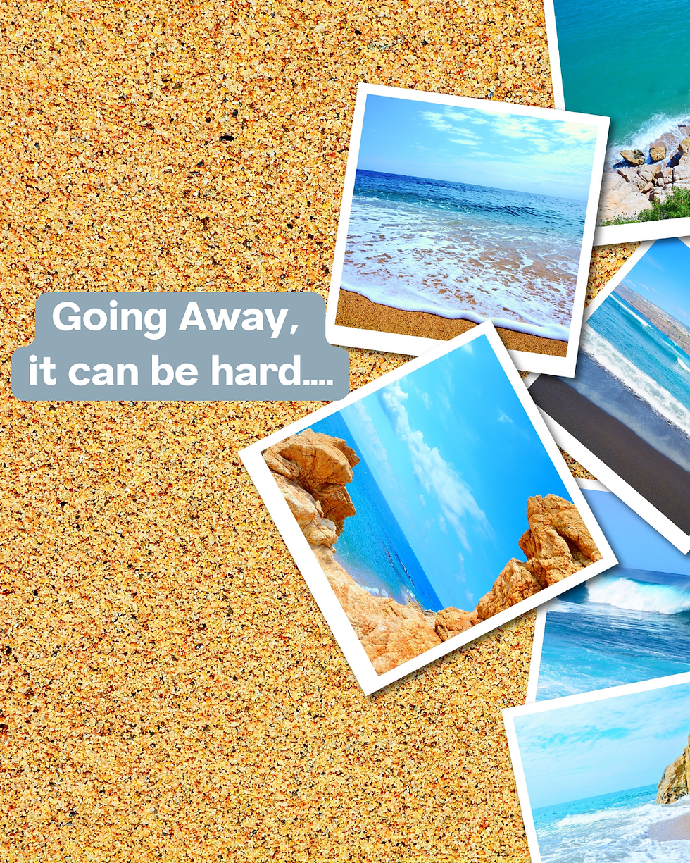 Beach, postcards and wording