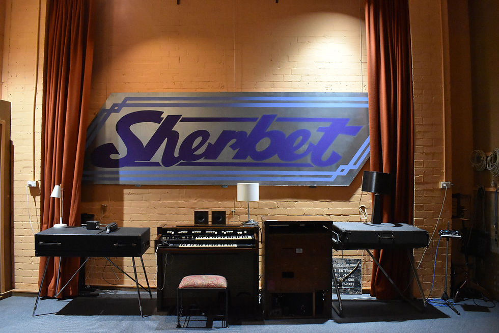 Sherbet Signage in Live Room