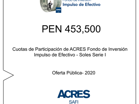 Fondo de ACRES SAFI emite cuotas de participación para financiar operaciones de factoring