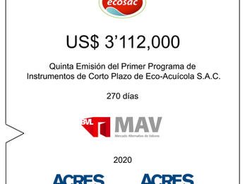 ACRES Agente de Bolsa colocó nuevo financiamiento en el Mercado Alternativo de Valores (MAV) de la B