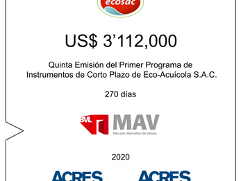 ACRES Agente de Bolsa colocó nuevo financiamiento en el Mercado Alternativo de Valores (MAV) de la B