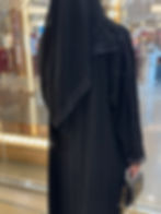 Thumbnail: PureAbayas Lamia 2-Piece Open Abaya Set – Black Double Chiffon with Lace and