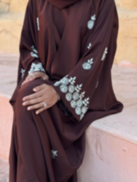 PureAbayas Imani Abaya - Handcrafted Open Butterfly Heavy Embellished Jewels in