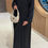 Thumbnail: PureAbayas Luxury Marwa Open Abaya with Embroidery and Gemstones Embellishments