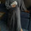Thumbnail: PureAbayas Luxury Marwa Open Abaya with Embroidery and Gemstones Embellishments