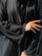 Thumbnail: Tahira Handcrafted Open Abaya with Buttons 