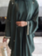 Thumbnail: PureAbayas Iqra Abaya - Handcrafted Open Butterfly Heavy Embellished Jewels 4