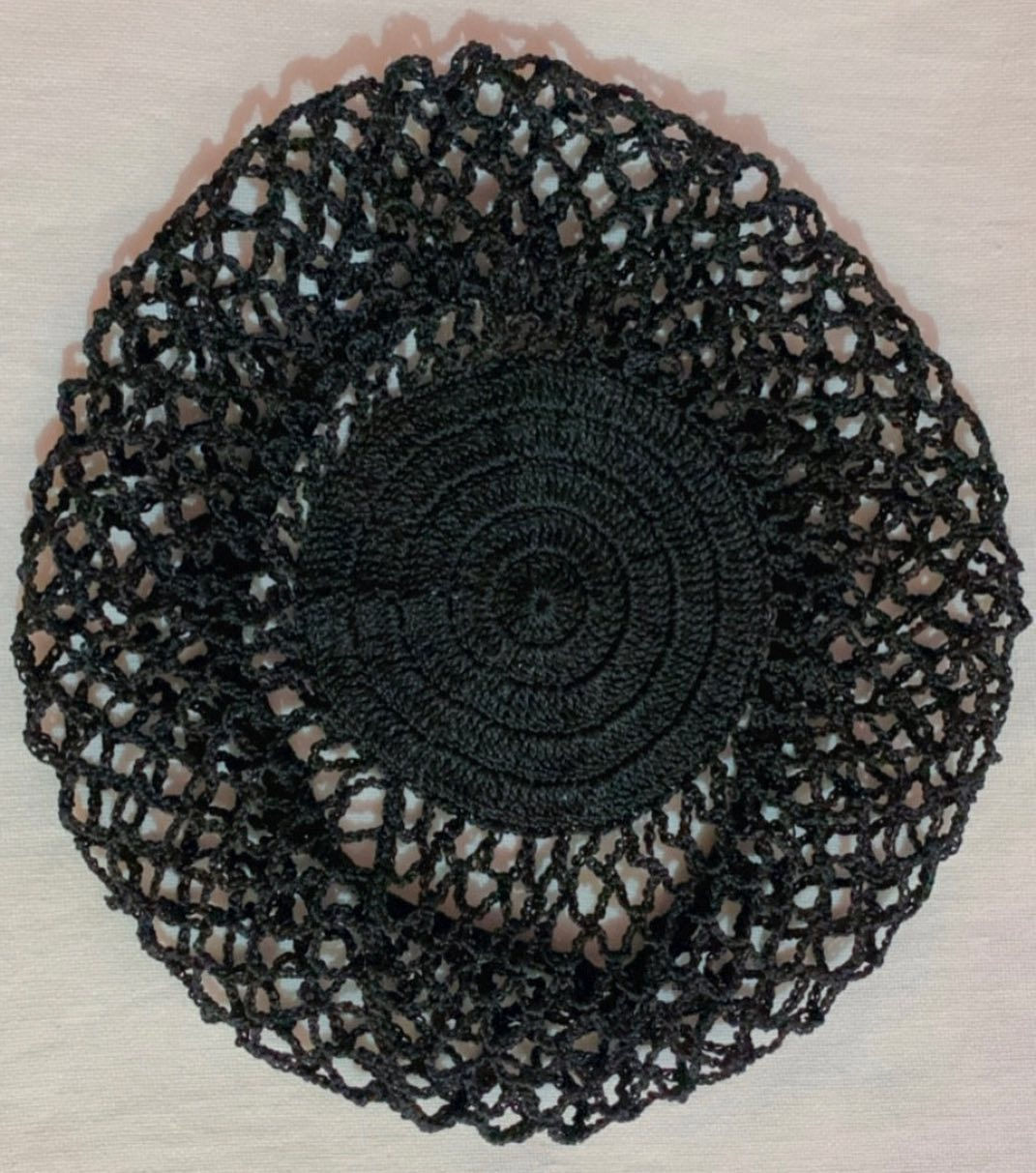 Touca de cabelo feito em crochê com elástico 
