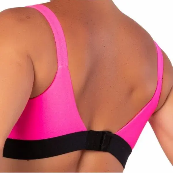 pink top with black elastic band - back