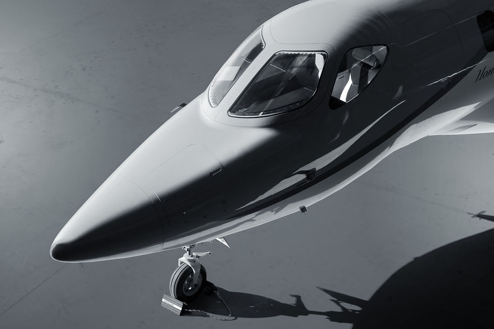 A black and white Honda jet