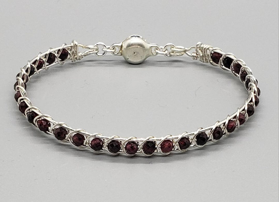 Thumbnail: Narrow Wire Wrapped Stackable Bracelet