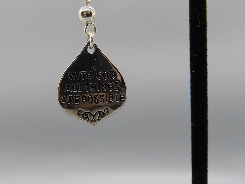 Thumbnail: Tear Drop Scripture Earrings