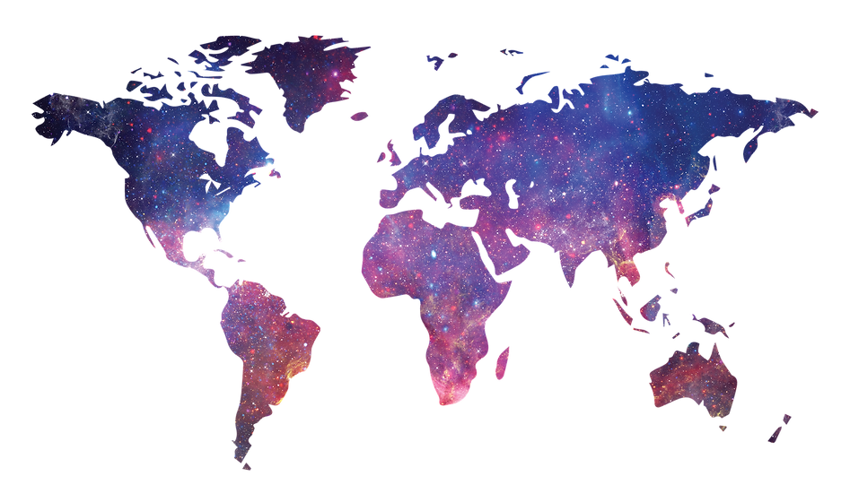 World Map Galaxy Stars