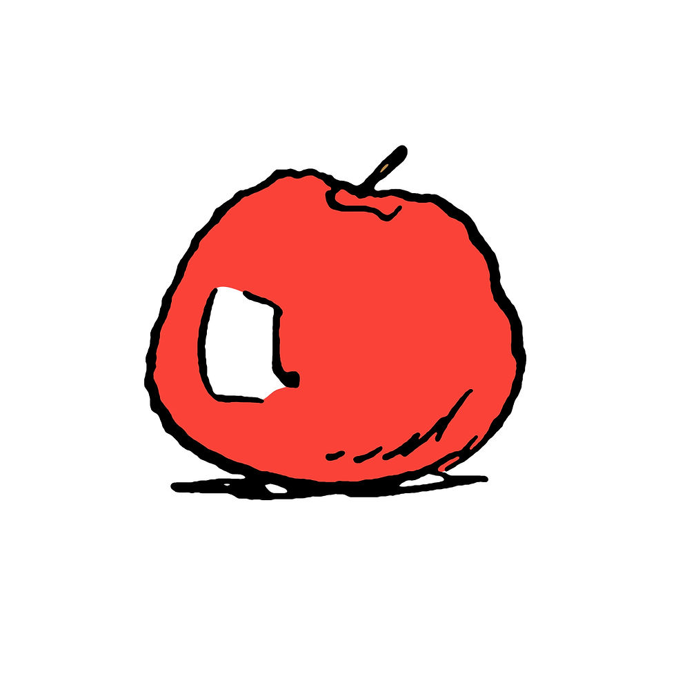 red apple to symbolize Linu's teacher, Miss Othmar