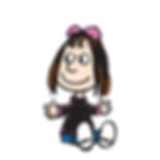 a girl with brown hair wearing a pink bow and shirt