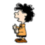 a boy with black hair wearing an orange shirt and brown shoes