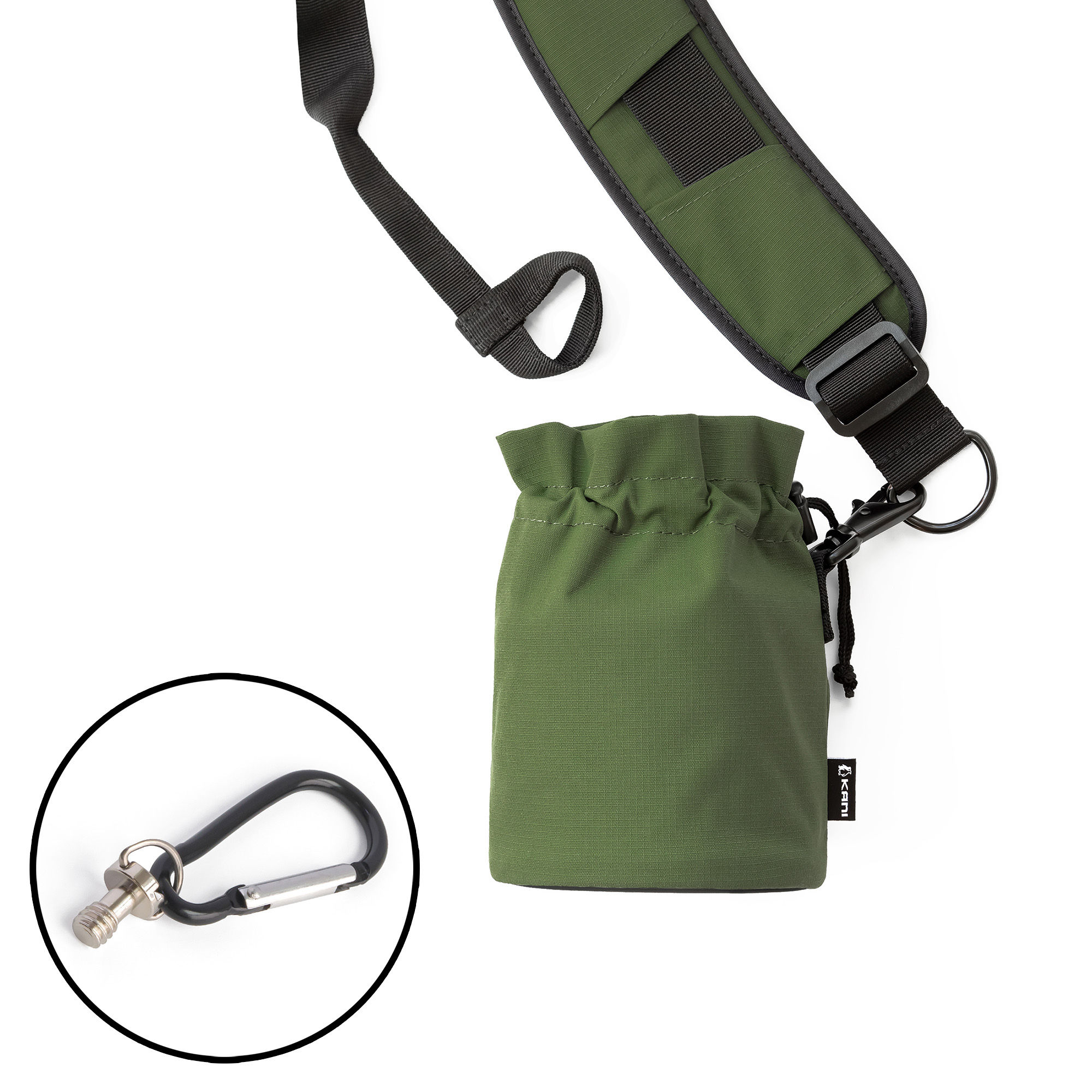 Tripod Pochette Green + カラビナ式エンドフック