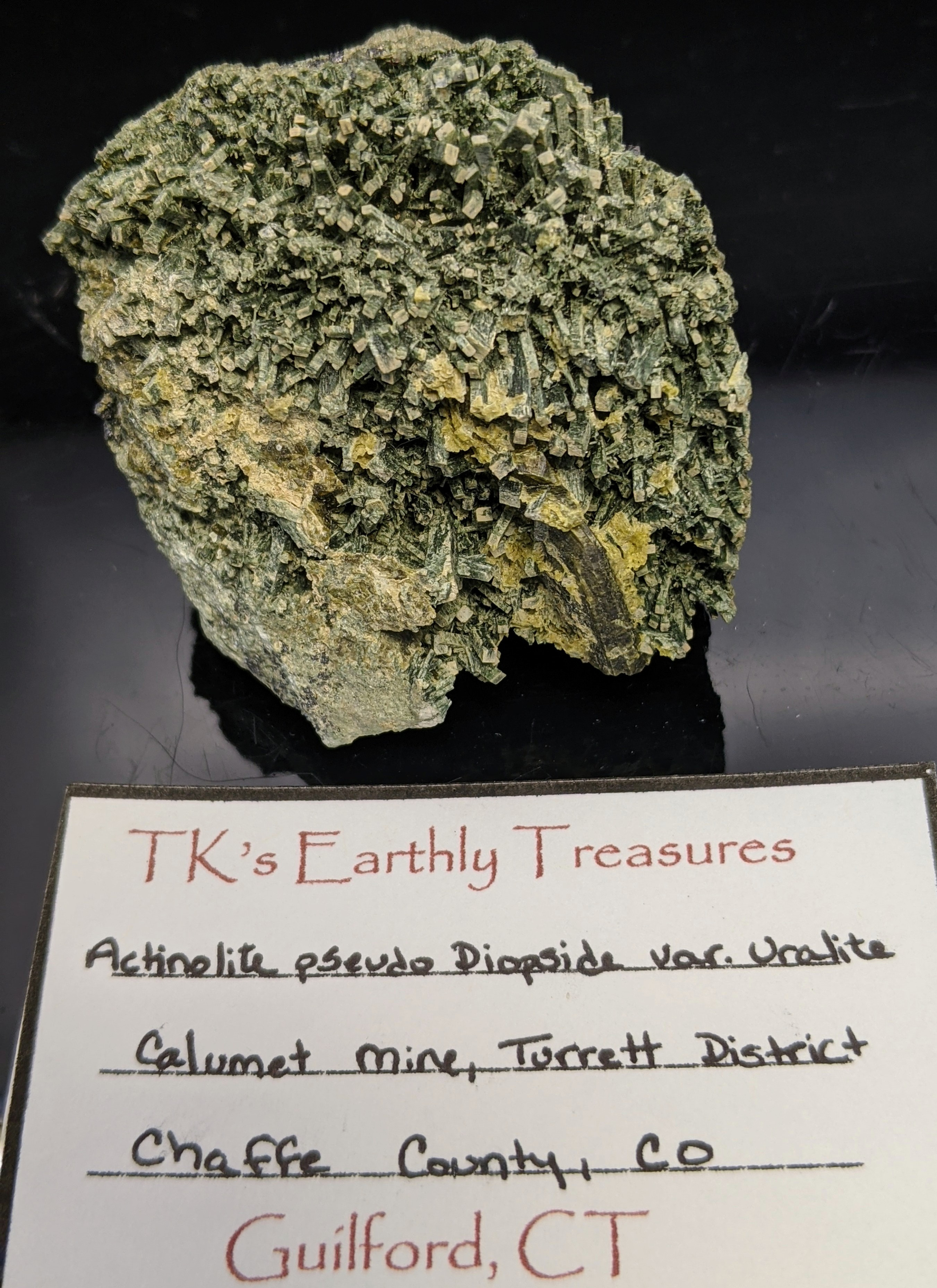 Actinolite pseudo Diopside, var. Uralite