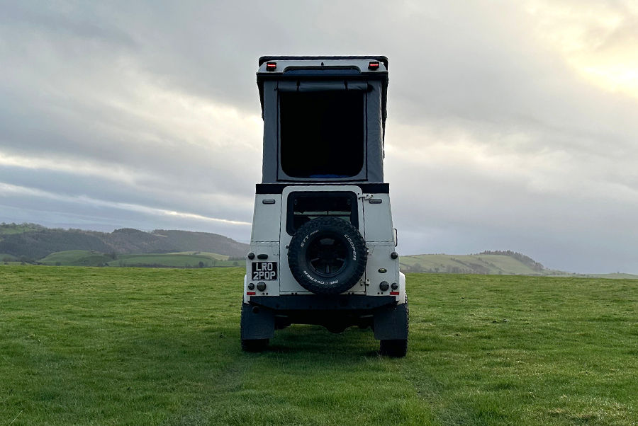pop top setup in full display land rover
