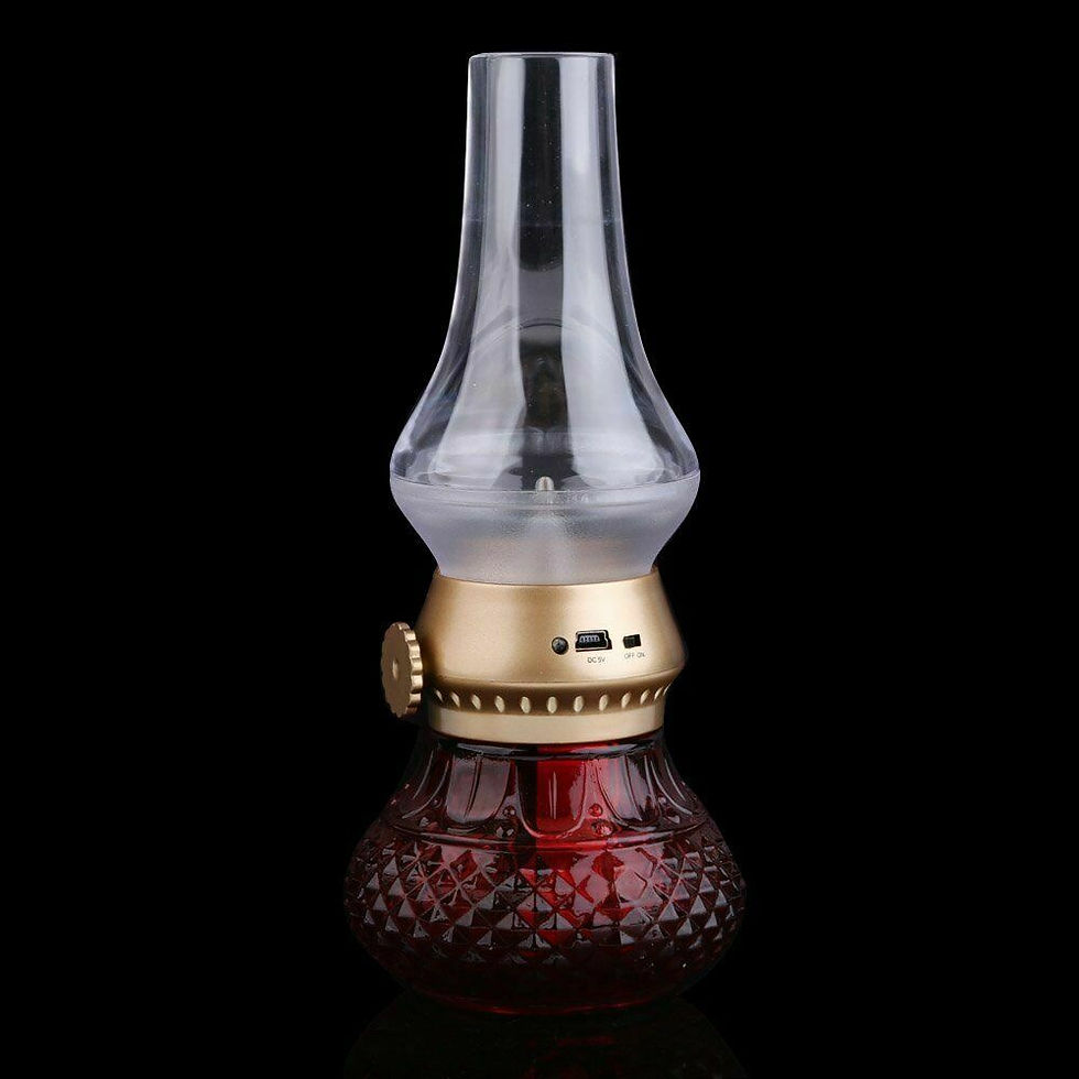 Thumbnail: Portable Retro Blow LED Lamp USB Rechargeable Blowing Kerosene Candle Light YGH-