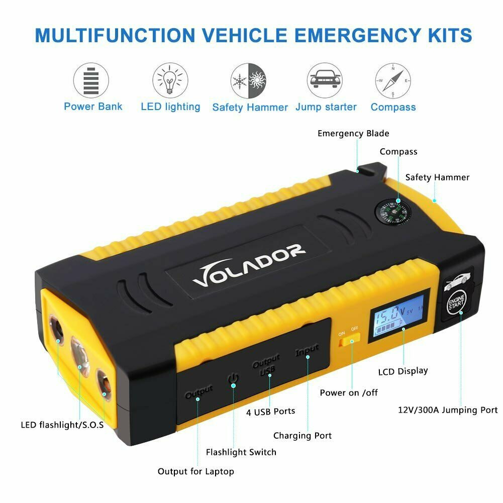 TM19B Car Emergency Jump Start Power- Yellow