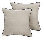 Humble Haute Sunbrella Cast Silver Indoor-Outdoor Corded Pillow Set of 2