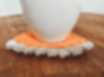 The crochet pumpkin pie pattern also works great as a coaster!