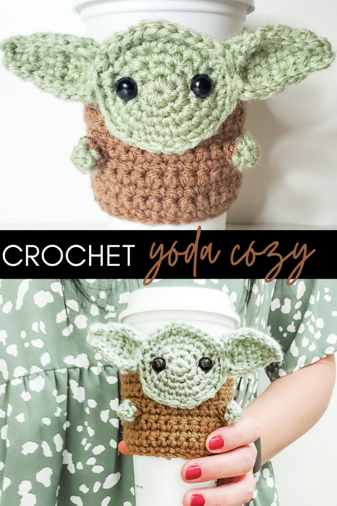 Baby Yoda Coffee Cozy Free Crochet Pattern
