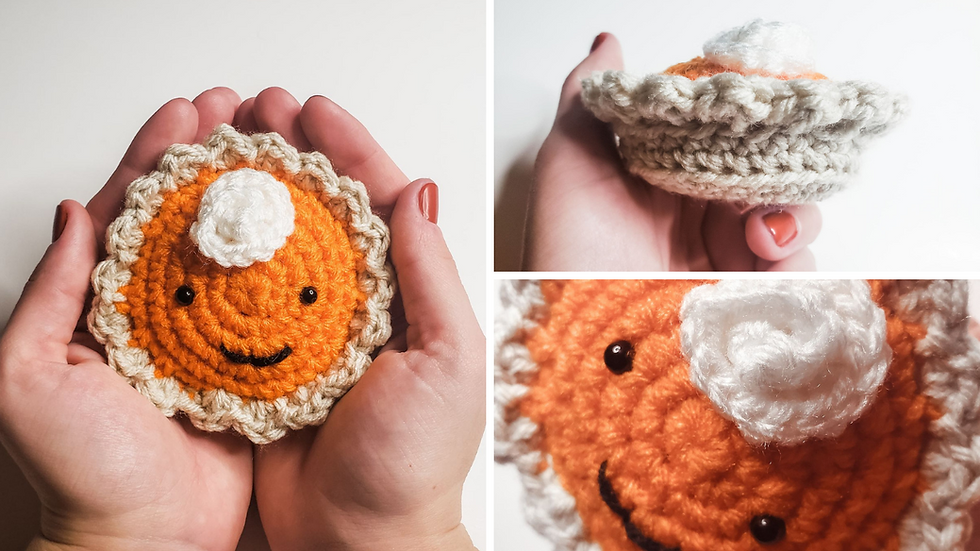 This crochet pumpkin pie free pattern is perfect for Thanksgiving!