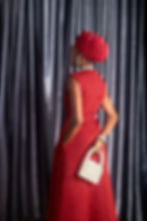 Thumbnail: Wine Woven Asooke and Chantilly lace Dress | Zero Waste African Dress