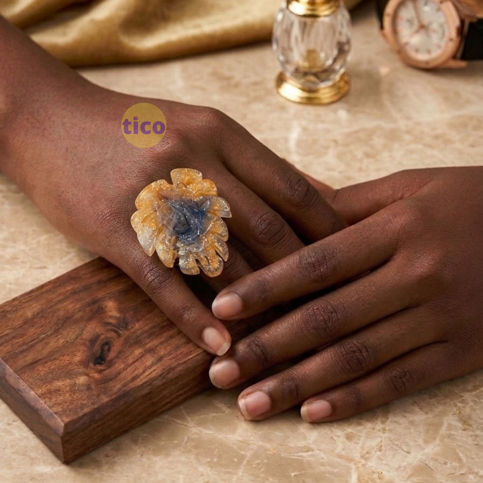 Thumbnail: Handmade Resin Rings with Recycled Textile Fibers | Sustainable Artisan Jewelry