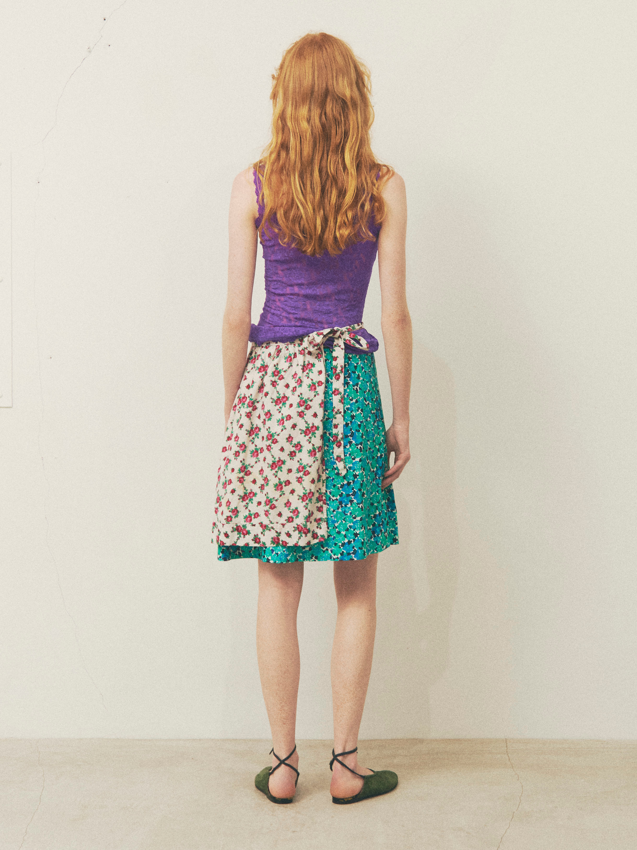 Justonlylimited White×Pinkflower Short Skirt image 4